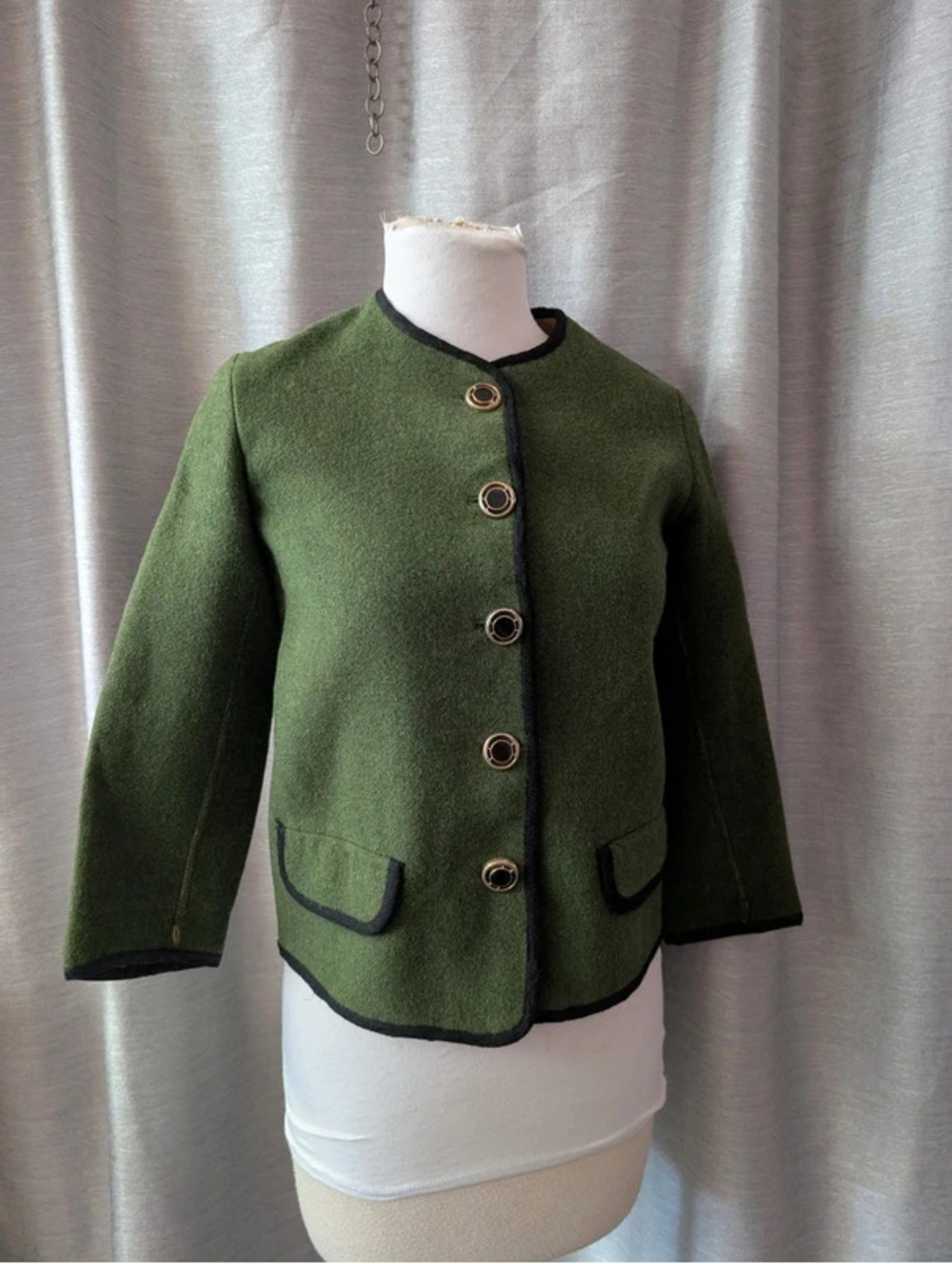 Vintage 60s Green Wool Blazer S